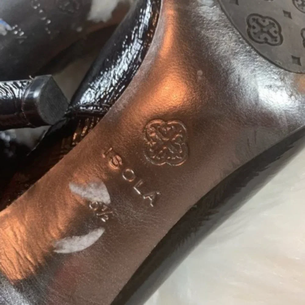 ISOLA ODALIA Crinkle Leather Boots sz 6.5 - Picture 6 of 8